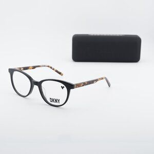 DKNY DK5050 001 Round Eyeglasses 50mm - Black/Havana